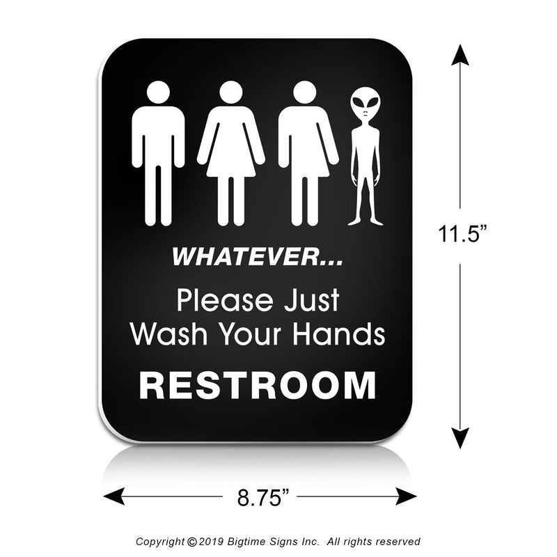 Bigtime Signs Funny Bathroom Sign for Restroom 11.5" x 8.75" Rigid PVC | All Gender Trans