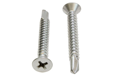 10 X 1'' Stainless Flat Head Phillips Self Drilling Screw, (25 pc), 18-8 (304) Stainless