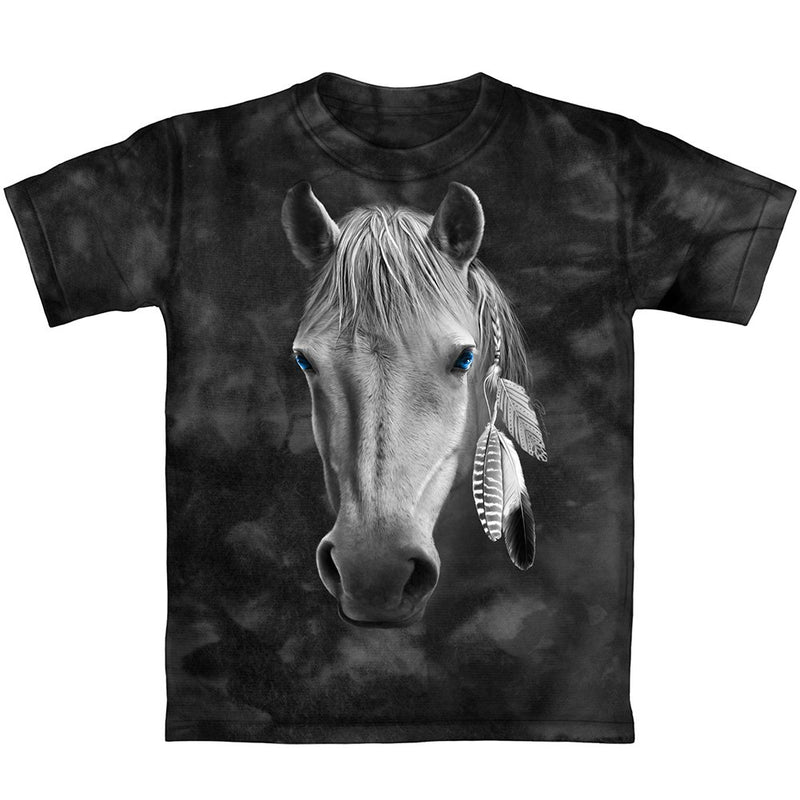 Dawhud Direct Horse Tie-Dye Youth Tee Shirt (Large 12/14