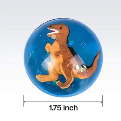 Kicko 1.75 Inch Dinosaur Hi-Bounce Balls - Set of 12 Dino-Filled Multicolor High Bouncing