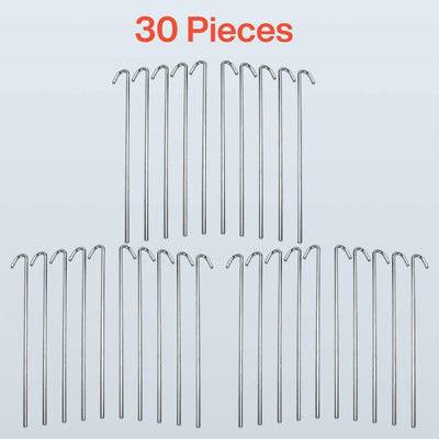 Katzco Tent and Garden Stakes  9 Inch Heavy Duty Durable Galvanized Tent Peg 30 Piece