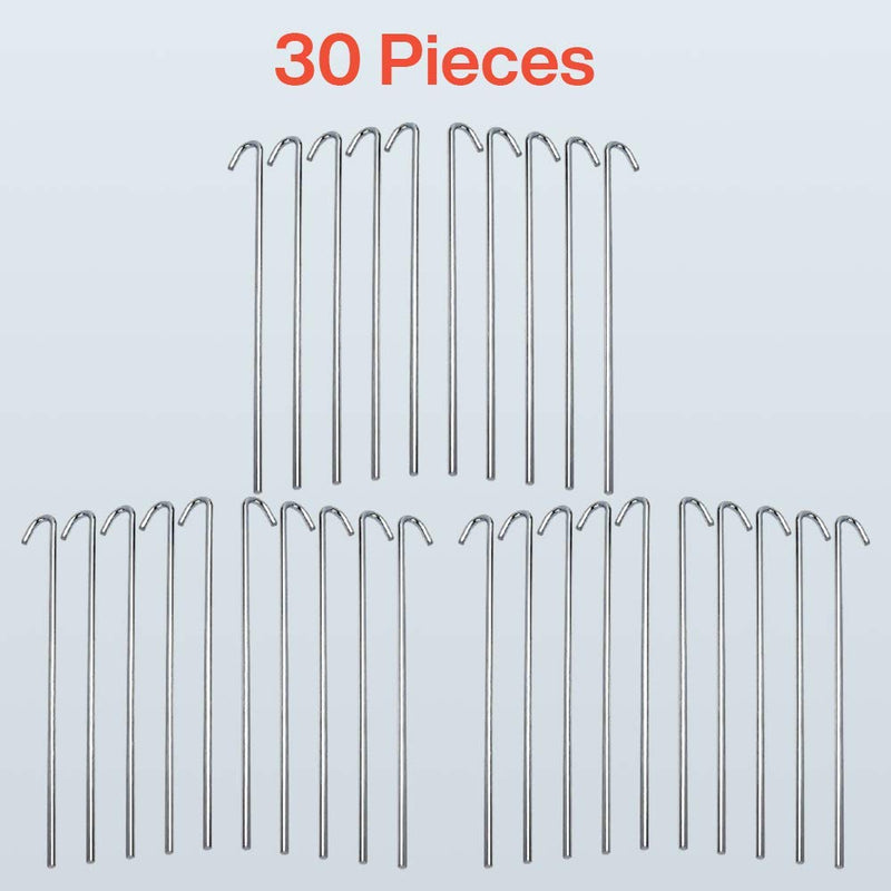 Katzco Tent and Garden Stakes  9 Inch Heavy Duty Durable Galvanized Tent Peg 30 Piece