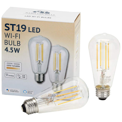 Hamilton Hills Smart Home Certified LED Edison Smart Light Bulb 2 Pack of Light Bulbs