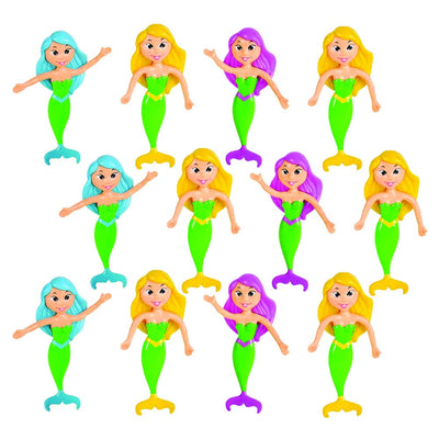 Kicko Bendable Mermaids - 12 Pack of 4 Inch Rubbery Magical Creatures - Stress Reliever