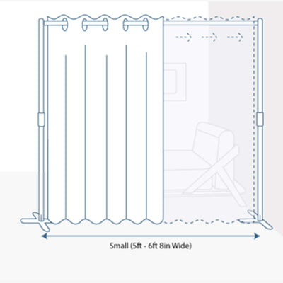 End2End Room Divider Kit - Small B, 9ft Tall x 5ft - 6ft 8in Wide, Slate Gray (Room