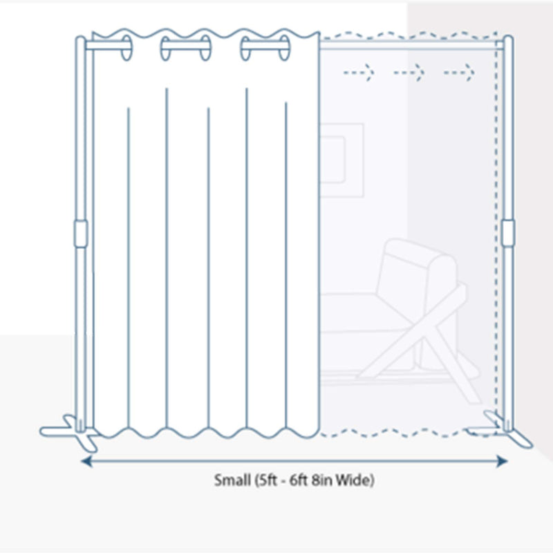 End2End Room Divider Kit - Small B, 9ft Tall x 5ft - 6ft 8in Wide, Slate Gray (Room