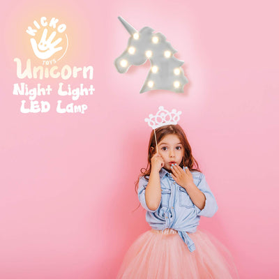 Kicko Unicorn Night Light LED Lamp - 1 Piece - Battery Operated 9.75 Inch Light Box