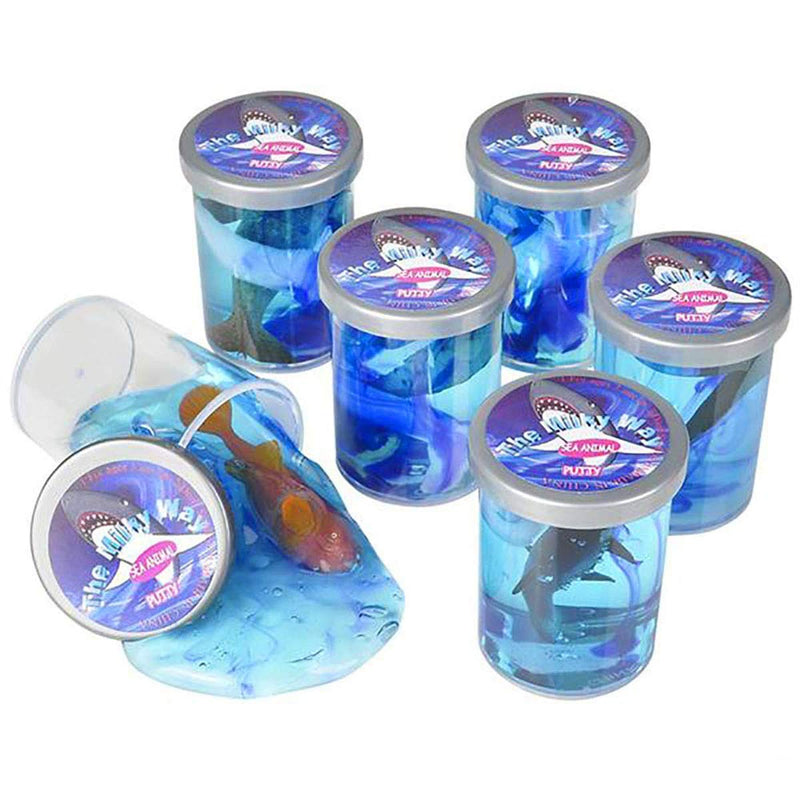 Kicko Sea Animal Slime Toy - 12 Pieces Bottles of Colorful Sludgy Gooey Fidget Kit