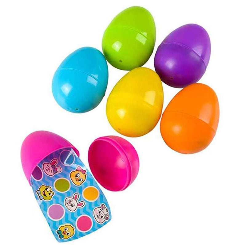 Kicko Assorted Plastic Surprise Filled Eggs - 6 Pack - with Set of Mini Colorful Surprise