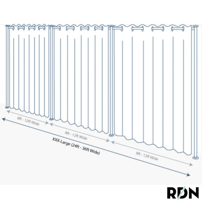 Zenfinit Room Divider Kit - Small B, 9ft Tall x 5ft - 6ft 8in Wide, Skylights (Room