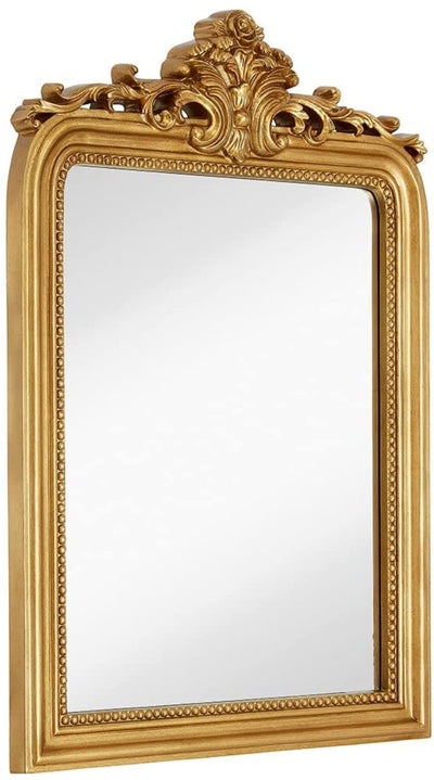 Hamilton Hills Top Gold Baroque Wall Mirror | Rich Old World Feel Framed Beveled Elegant