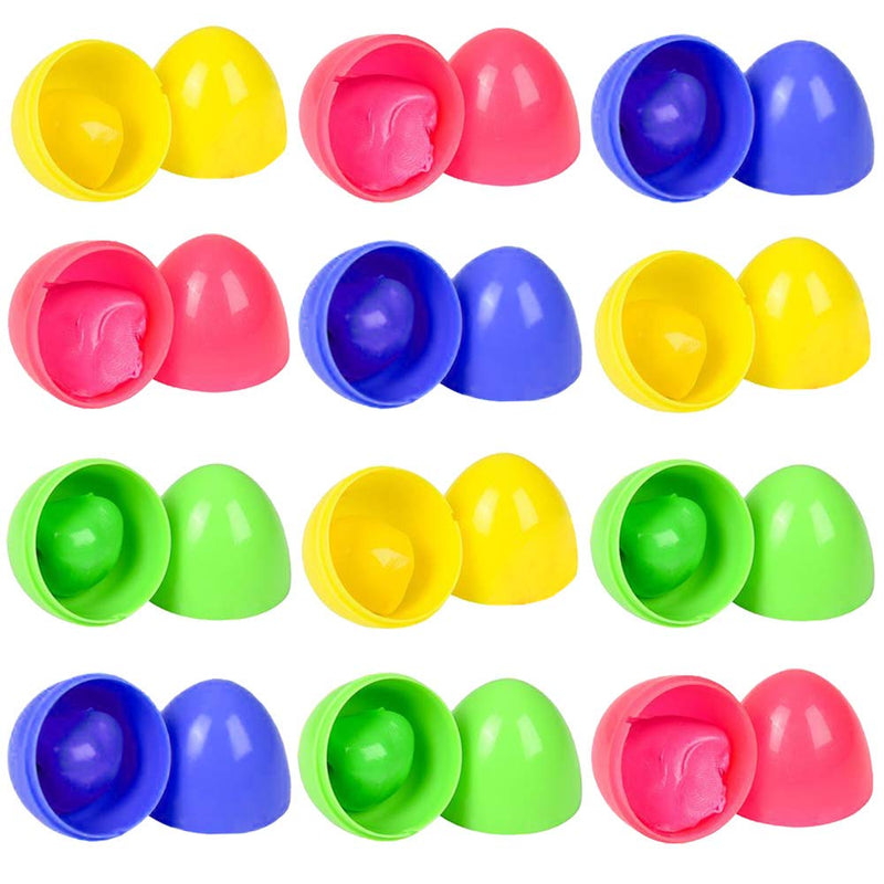 Kicko Bouncing Putty Egg - Pack of 12 Assorted Colors Putty Eggs - Kneading, Molding