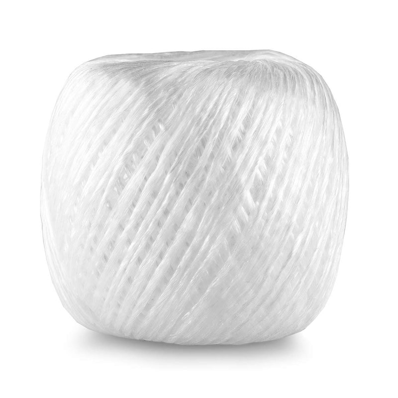 Katzco White - 350 Feet Long Polypropylene Twine Roll, 3mm Thick - for Industrial