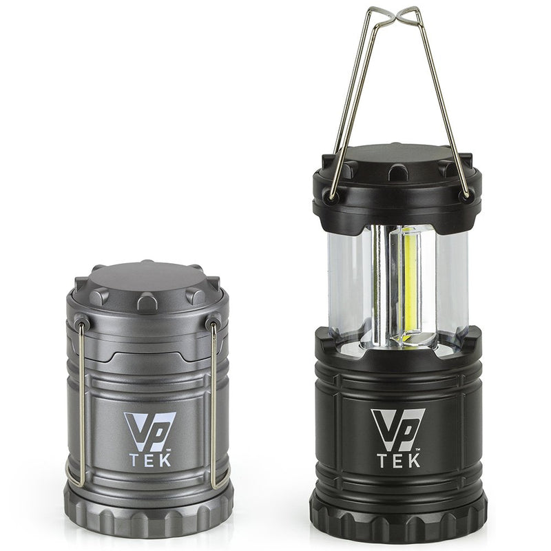 VP TEK Collapsible LED Lantern with Ultra Bright 300 Lumens COB Technology (2 Pack) (Black