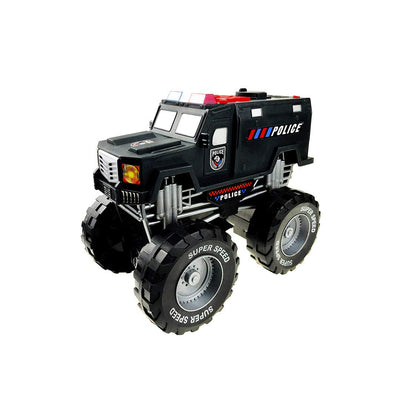 Monster Truck with Lights and Sounds, Police Vehicle Toy, for Boys and Girls Ages 3+