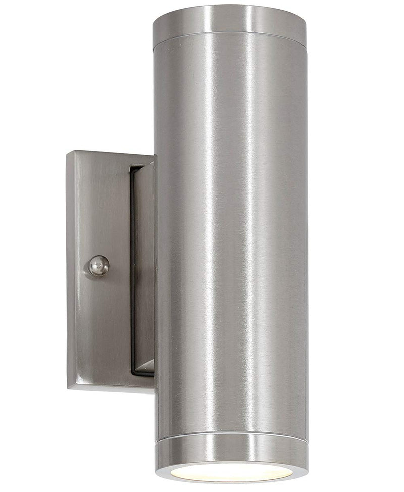 Hamilton Hills 6" Up or Downward Brushed Nickel Mini Outdoor Cylinder LED Wall Light