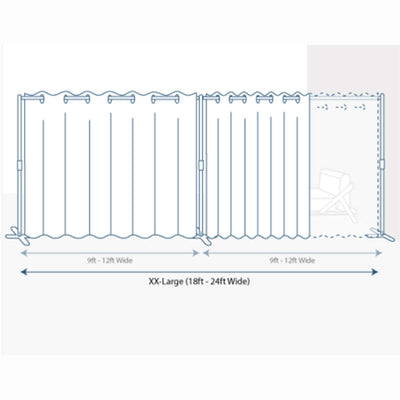 End2End Room Divider Kit - XX-Large B, 9ft Tall x 18ft - 24ft Wide, Blue Stripe (Room