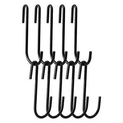 Vdomus pot rack hooks black S style for kitchen pot hanging, set of 10 black