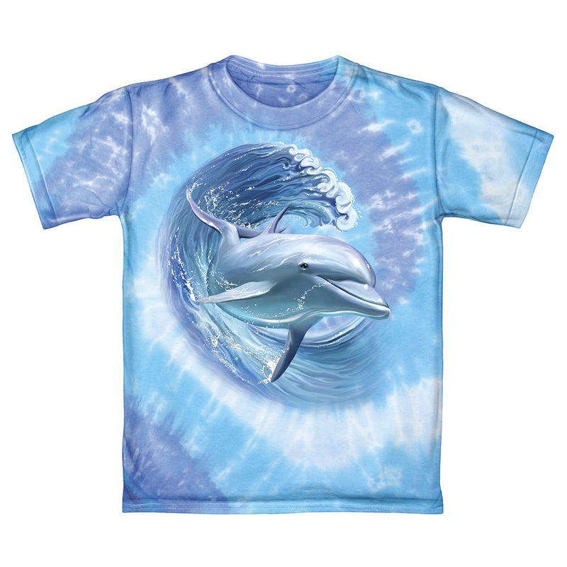 Dolphins Surfing Youth Tee Shirt (Medium 8/10