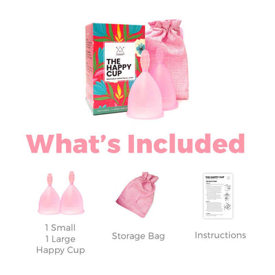 Happy Cup Menstrual Cups, Hawwwy Tampon & Pad Alternative 2 Pack Reusable Beginner, Most