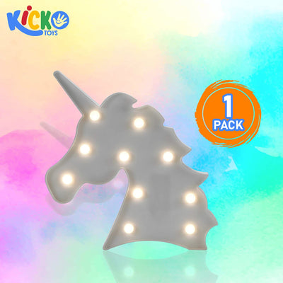 Kicko Unicorn Night Light LED Lamp - 1 Piece - Battery Operated 9.75 Inch Light Box