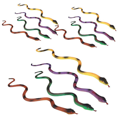 Kicko Jumbo Growing Snake - 12 Pack - Toy Figure Assortment for Kids, Playsets, Crafting