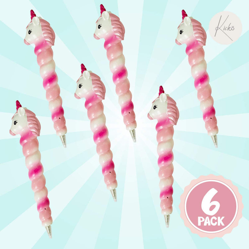 Kicko Unicorn Horn Pen - 6 Pack - Unicorn Pen in Mythical Creature Design - Unicorn