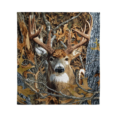 Camo Buck Deer Super Soft Full/Queen Size Plush Fleece Blanket