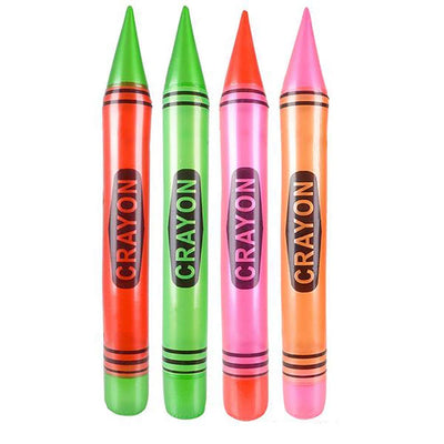 Kicko Inflatable Crayons - 12 Pack - 24 Inch - for Kids, Party Favors, Stocking Stuffers