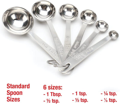 Measuring Spoons 18/8 Stainless Steel Round Spoon Design Set