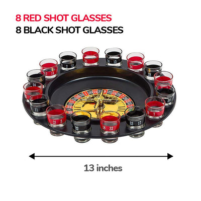 Kicko 13 Inch Spin and Shot Roulette - Casino-Style Drinking Game Set - Great Party