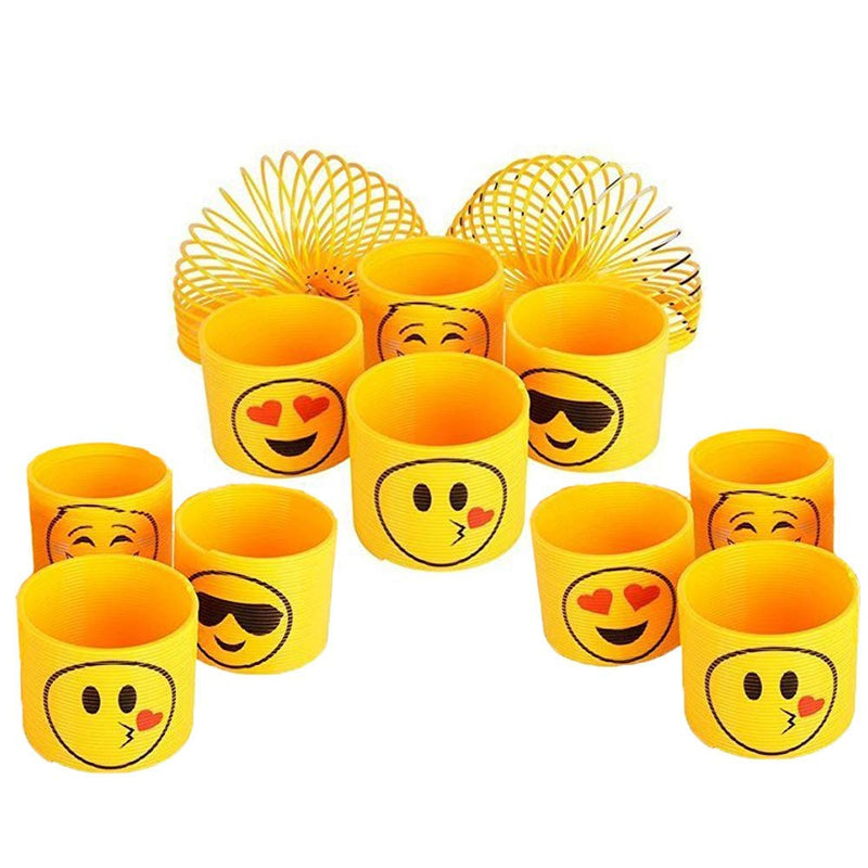 Kicko Emoji Coil Springs - 12 Pack, 3 Inch - Party Favors, Bag Prizes and Classroom