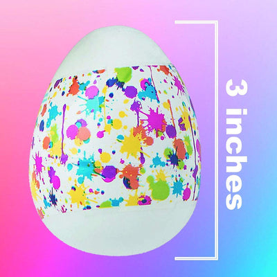 Kicko Crayon-Filled Surprise Eggs - Pack of 12 Paint-Splatter Design Pre-filled Easter