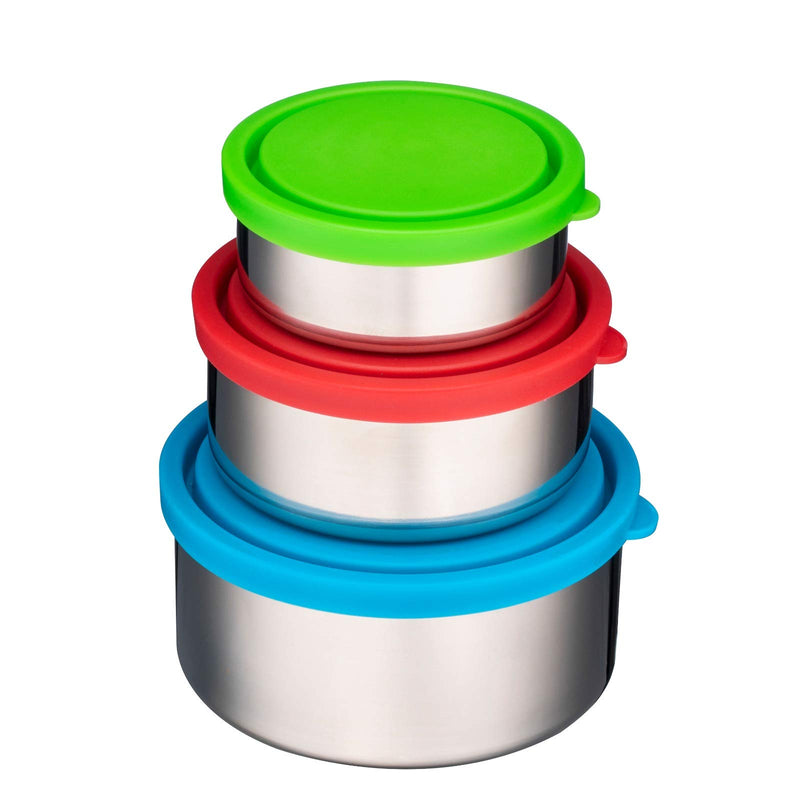 Bruntmor Trio Nesting 18/8 Stainless Steel Food Containers with Leak-Proof Lids, Set