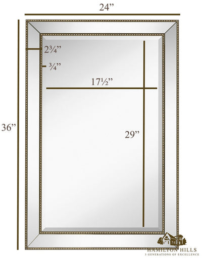 Hamilton Hills Rectangular Beveled Mirror - Large Framed Wall Mirror with Angled Frame