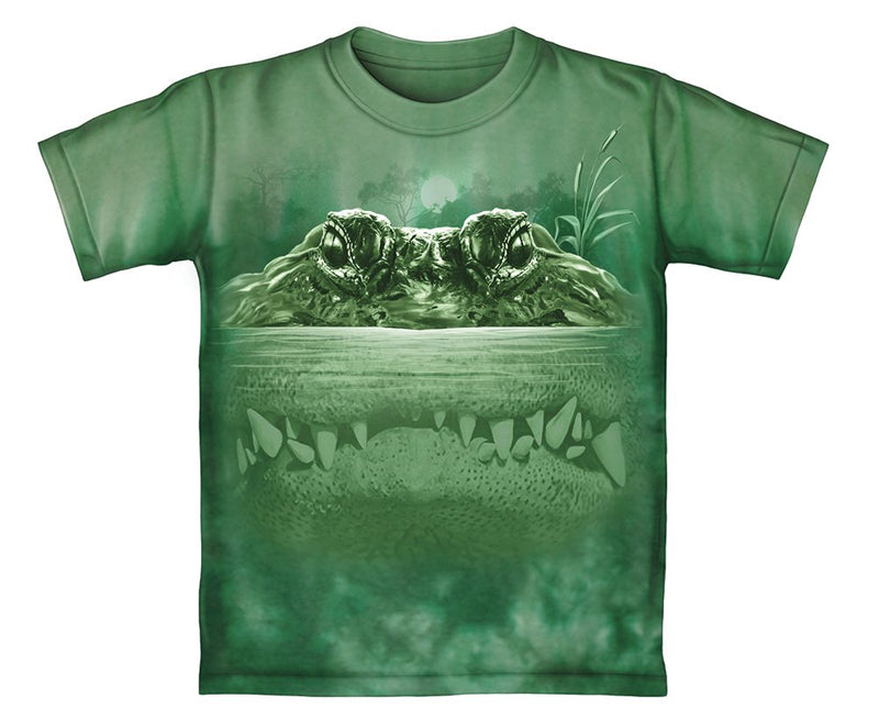 Gator Lurking Green Tie-Dye Youth Tee Shirt (Kids Small