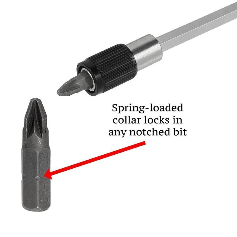 Katzco 3 Piece Quick Change Chuck Drill Holder XL Extension Set - Hex Shank 3, 6, and 12