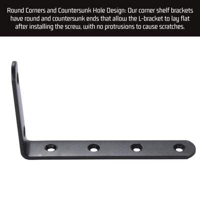 L Brackets For Shelves, Heavy Duty Steel L Bracket - Corner Bracket, Right