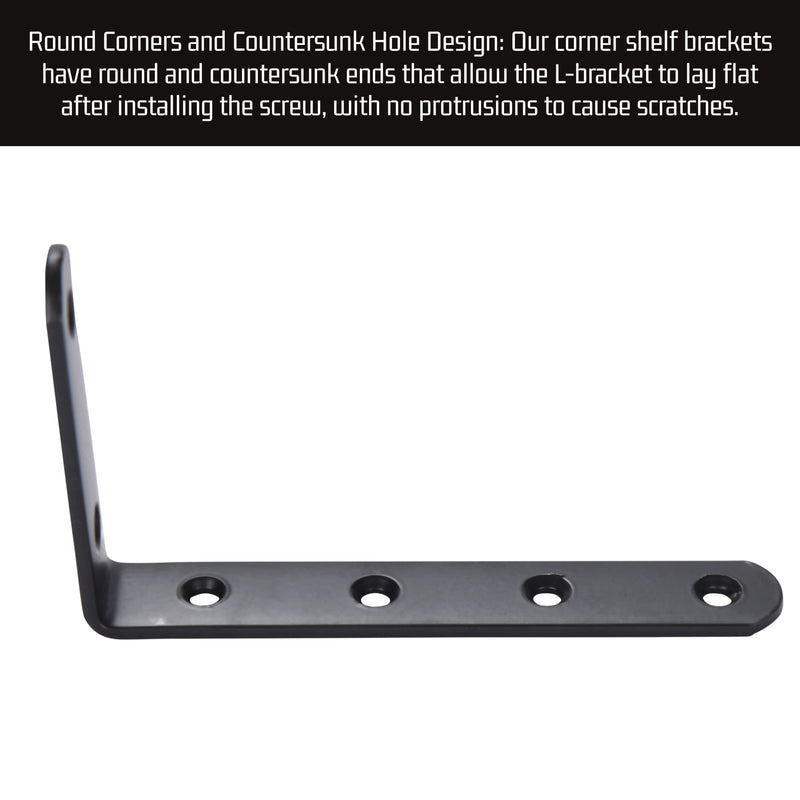 L Brackets For Shelves, Heavy Duty Steel L Bracket - Corner Bracket, Right