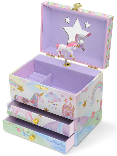 Jewelkeeper Unicorn Music Box & Little Girls Jewelry Set - 3 Unicorn Gifts