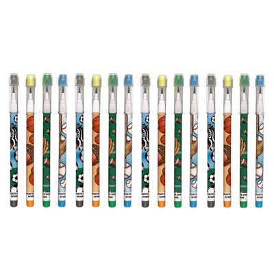 Kicko Sports Ball Multi-Point Pencils - 24 Pack - 5.5 Inch - Retro Pop a Point Stacking