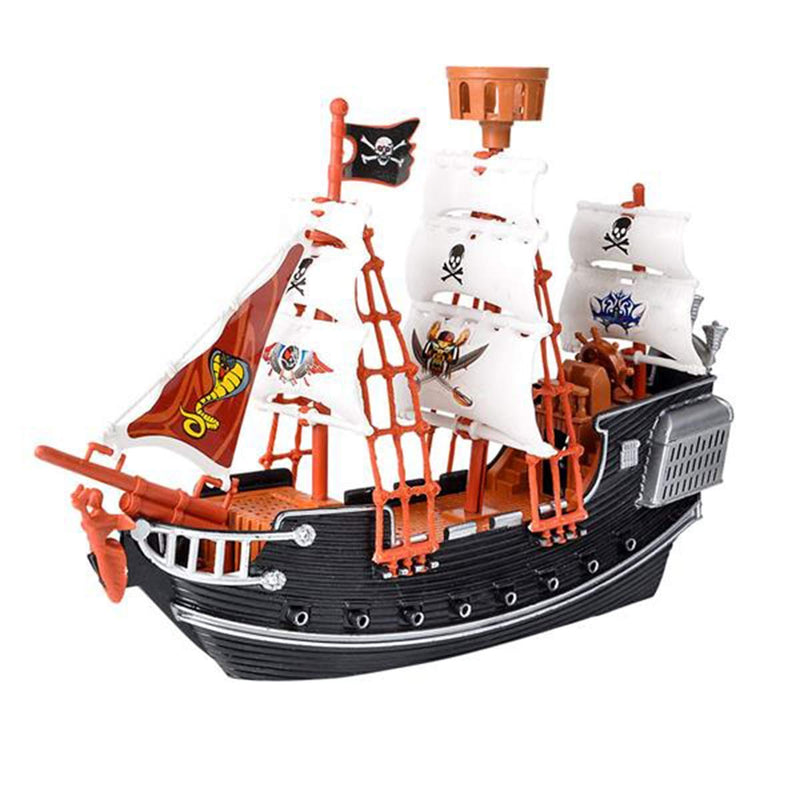 Kicko Skeleton Pirate Ship Galleon - 1 Pack - 10 Inch - Caribbean Adventure Toys for Kids