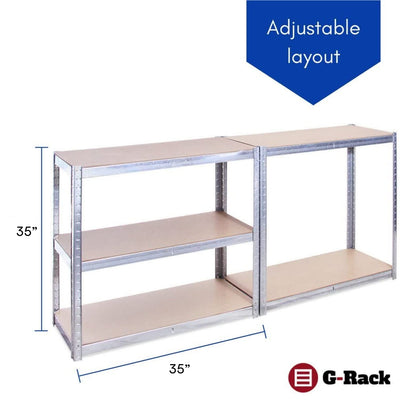 Garage Shelving Units - 71"H x 35"L x 16"W - Heavy Duty Racking - Shelves for Storage -1