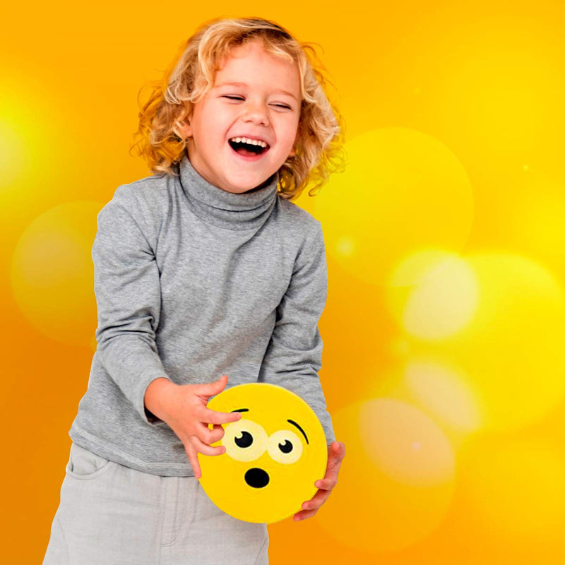 Kicko Vinyl Emoticon Ball - Pack of 12 9 Inch Yellow Playground Balls with Emoticon Design