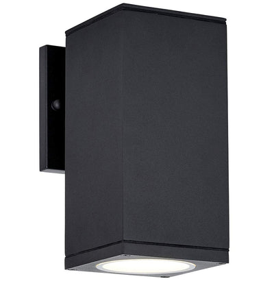 Hamilton Hills 12" Dual Up and Down Outdoor Rectangular Black LED Wall Light Exterior