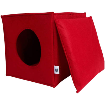 VIIRKUJA Felt cat cave in Blue Including Cushion, Suitable for e.g. IKEA Expedit & Kallax