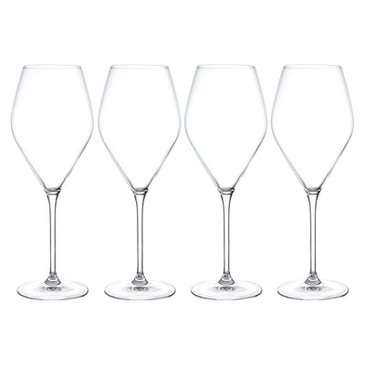 Crystal Champagne Flutes Glasses Set of 4 - Machine Made Glass (7 Ounce