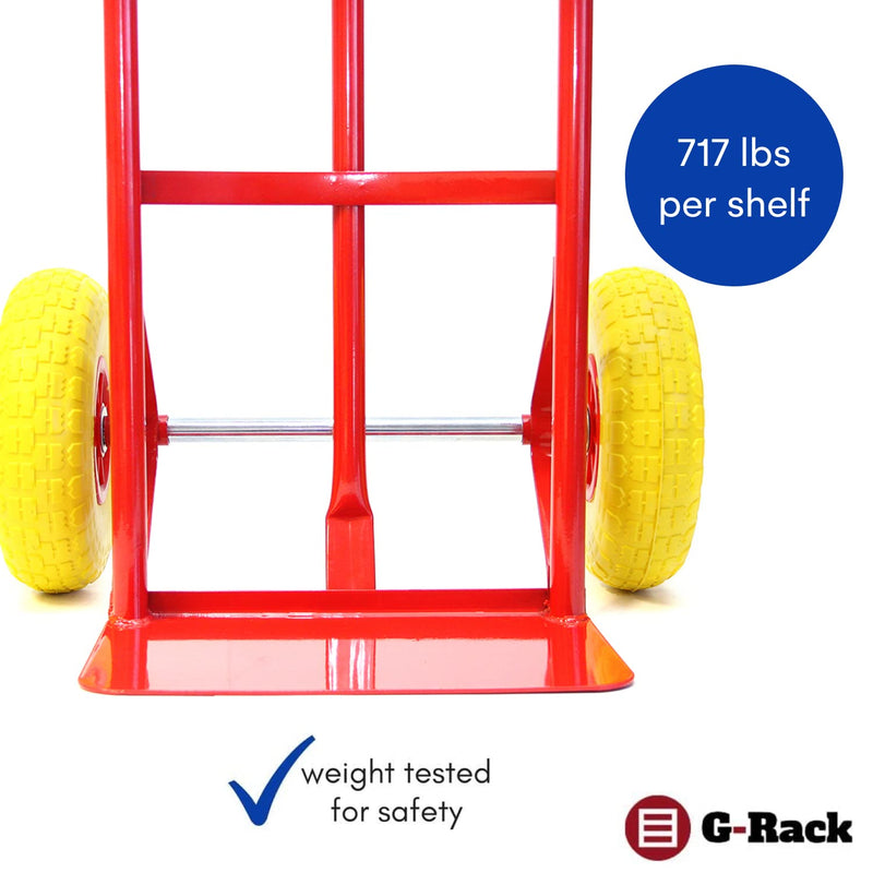 G-Rack P-Handle Hand Truck - High Back Steel Sack Barrow with Anti Puncture Tyres - Heavy