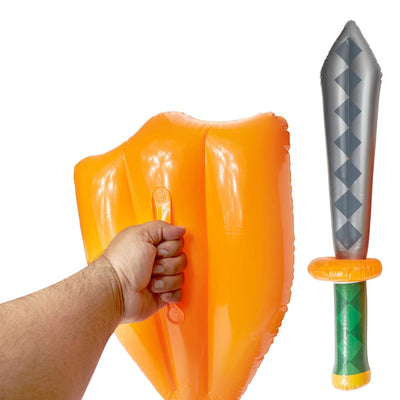 Kicko Inflatable Sword and Shield - Pack of 2 26 Inch Sword and 14x18.5 Inch Shield