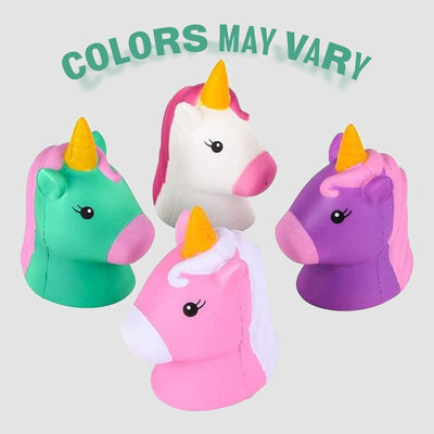 Kicko Unicorn Head Toy for Stress Relief - 2 Pack - for Sensory Toy, Party Supply - 4.5